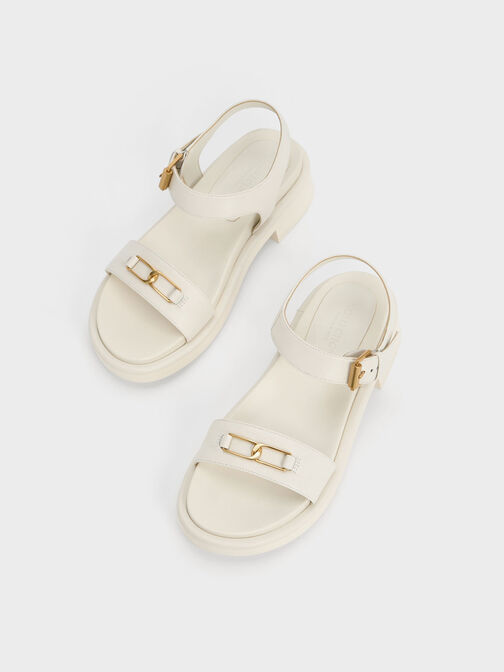 Gabine Leather Sandals, Chalk, hi-res