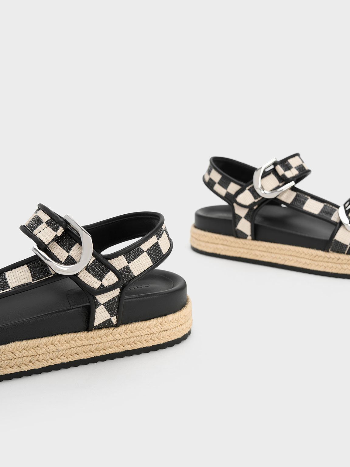 Multicoloured Gabine Straw Espadrille Sandals - CHARLES & KEITH CA