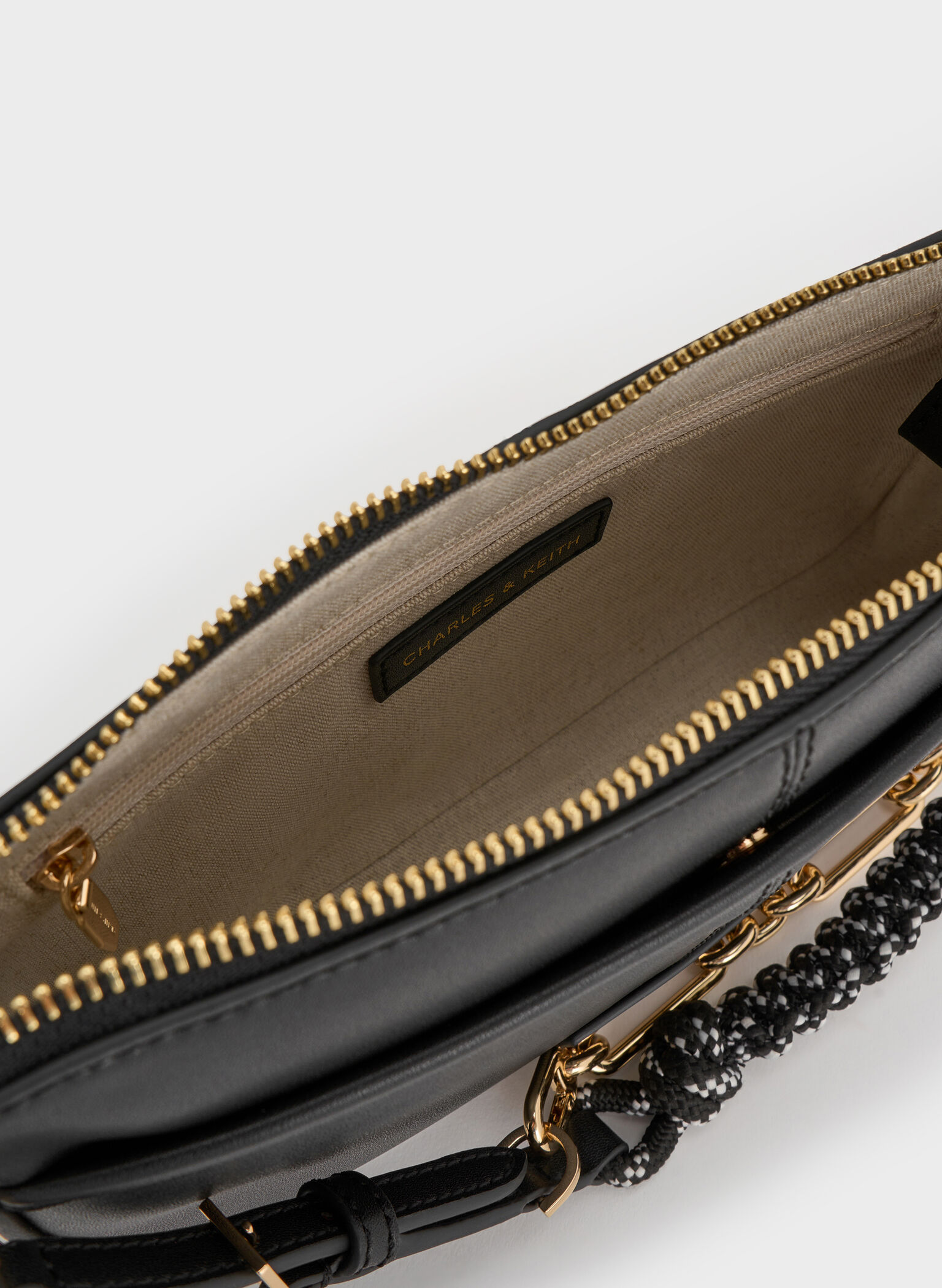 Addison Knotted-Rope Shoulder Bag, Black, hi-res
