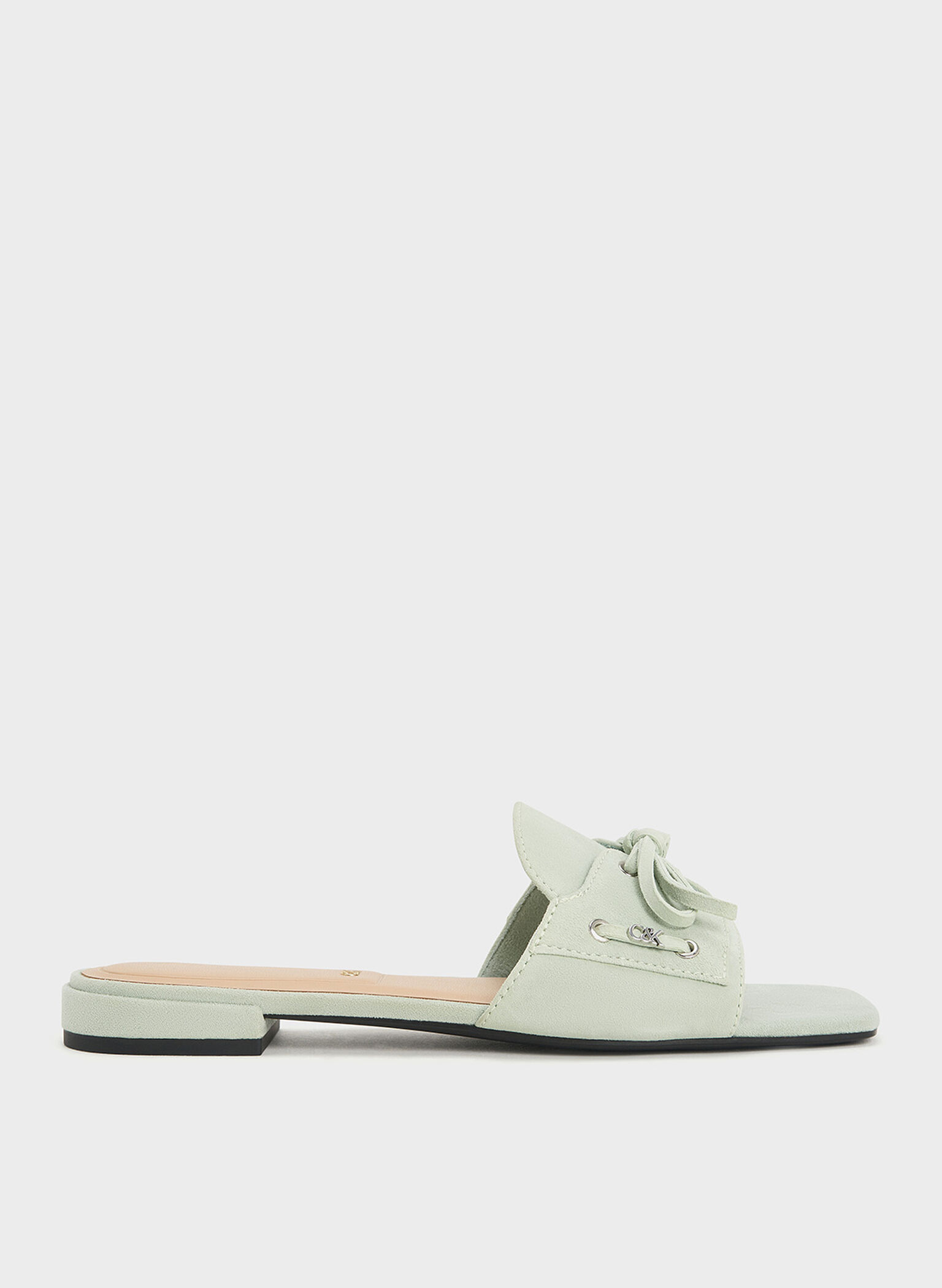 Kori Suede Lace-Up Slide Sandals, Mint Green, hi-res