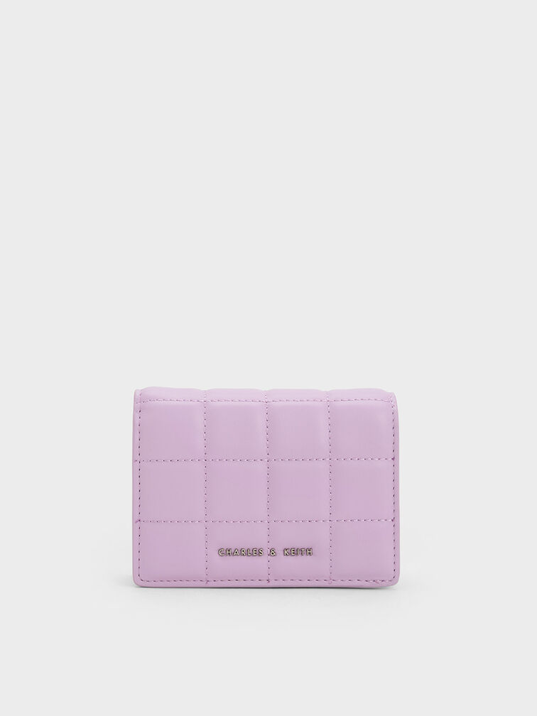 Quilted Mini Short Wallet, Lilac, hi-res