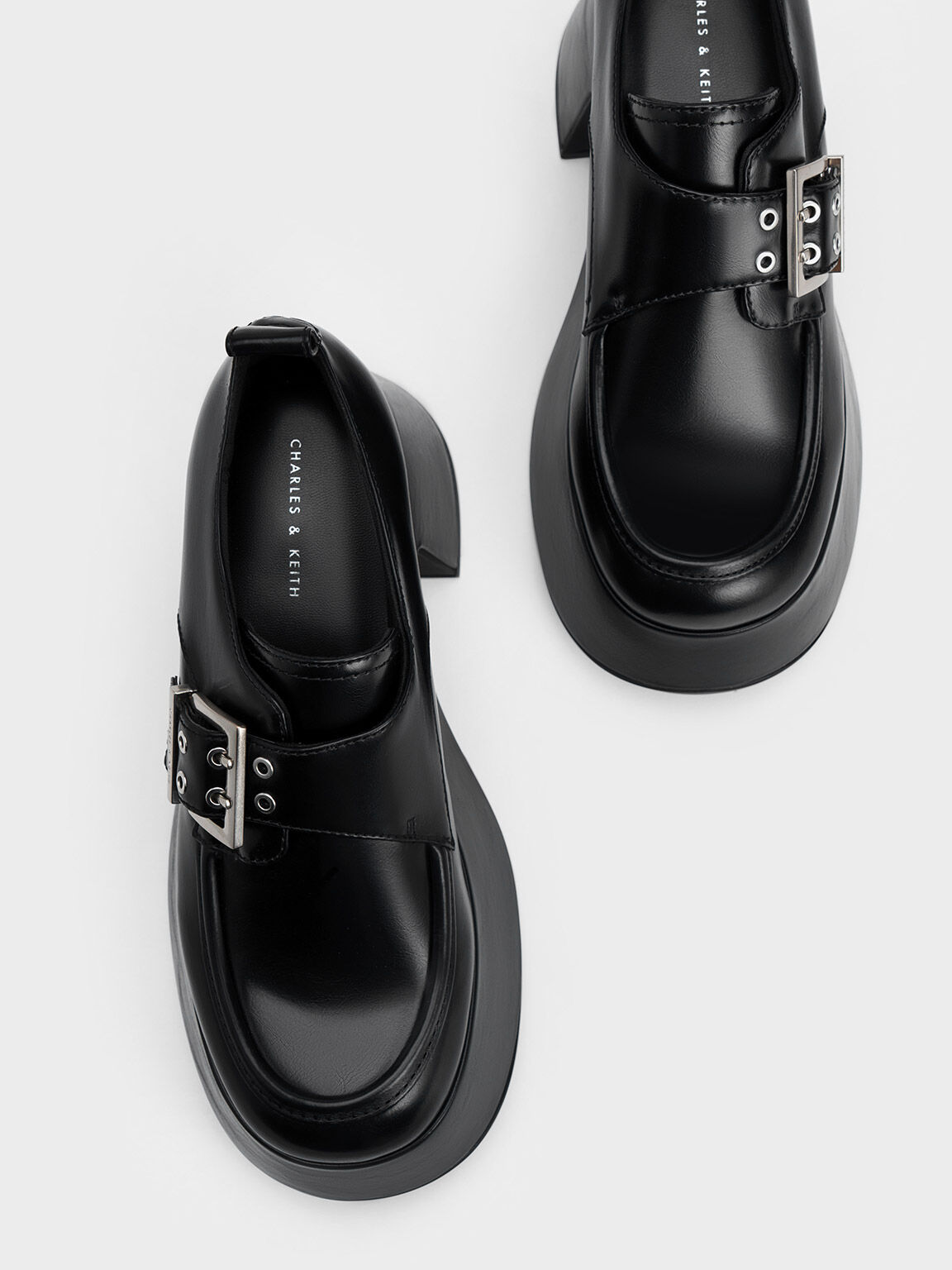 Rubina Buckled Chunky Loafers, Black, hi-res