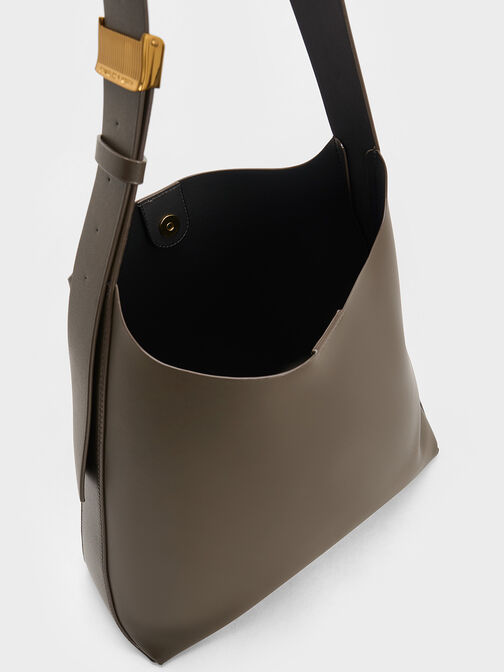 Bolso hobo grande Edna, Gris pardo, hi-res