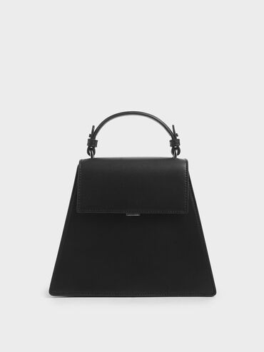 Angular Top Handle Bag, Black, hi-res