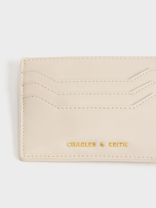 Carli Geometric Multi-Slot Cardholder, Cream, hi-res