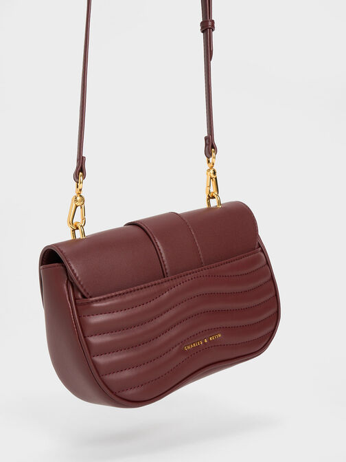 Aubrielle Panelled Crossbody Bag, Dark Chocolate, hi-res