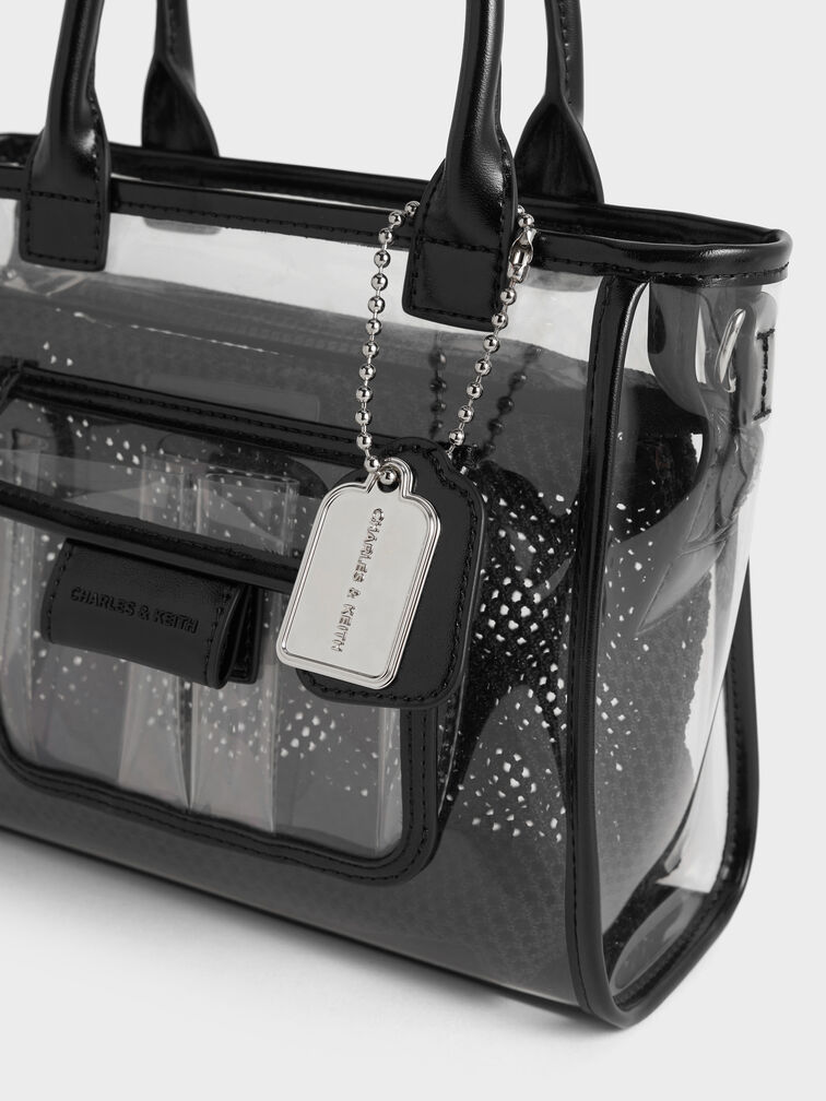 Bolso tote en malla transparente Norah, Transparente, hi-res