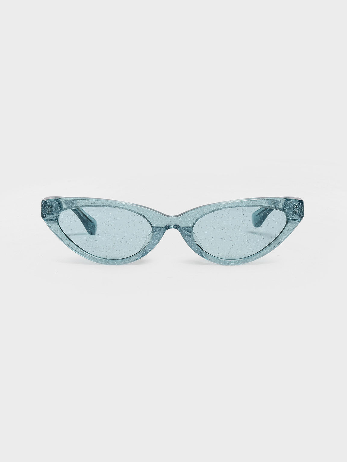 Teal Acetate Oval Frame Sunglasses CHARLES KEITH AE