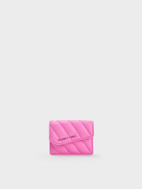Elowen 幾何絎縫短夾, 粉紅色, hi-res