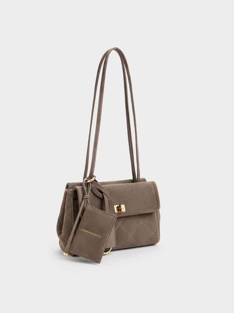 Apfra Quilted Tote Bag, Stone Grey, hi-res