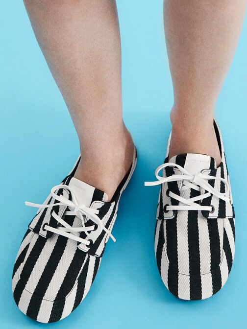 Striped Slip-On Boat Shoes, Multi, hi-res