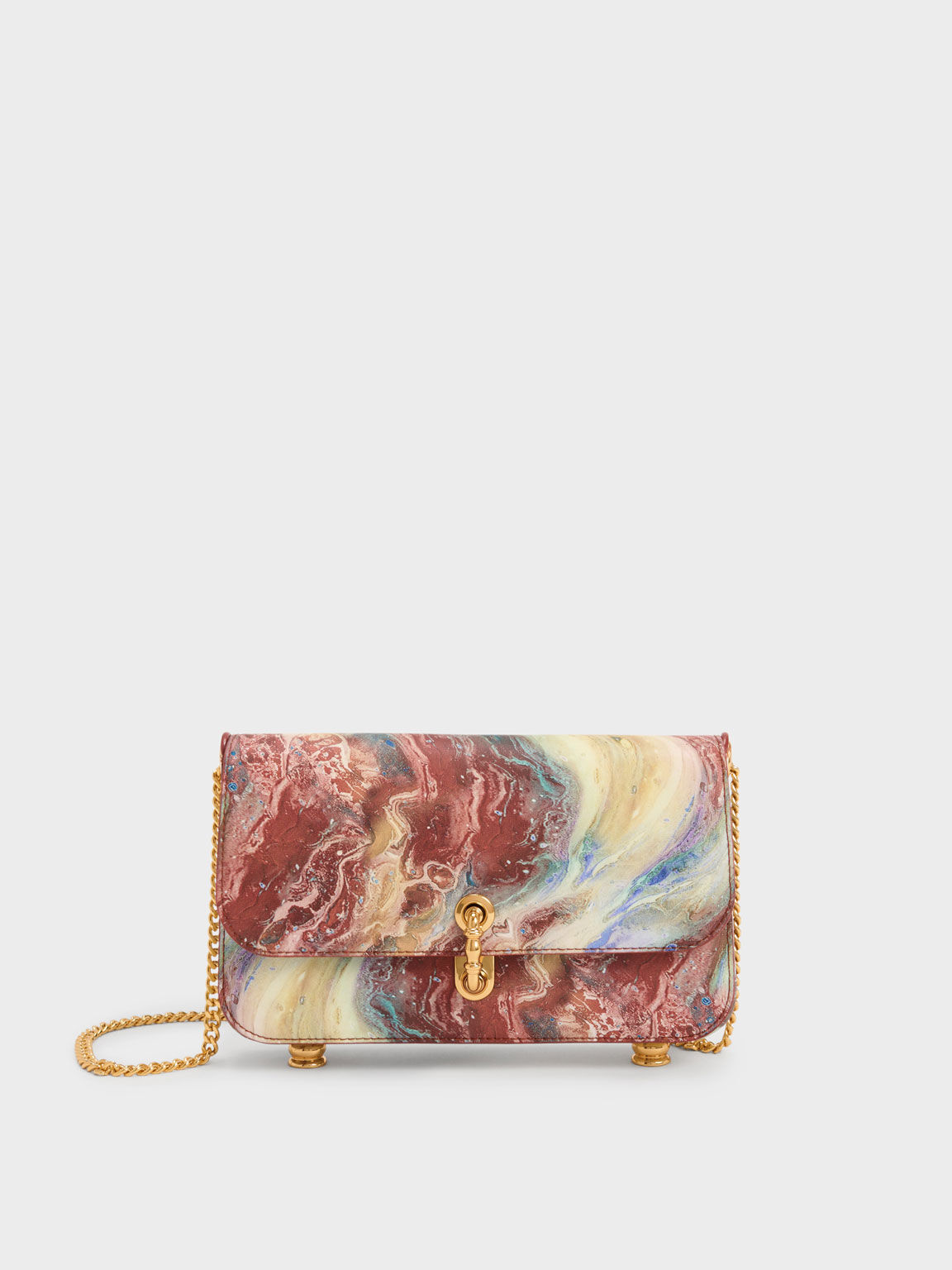 Meriah Swirl-Print Clutch, Multi, hi-res