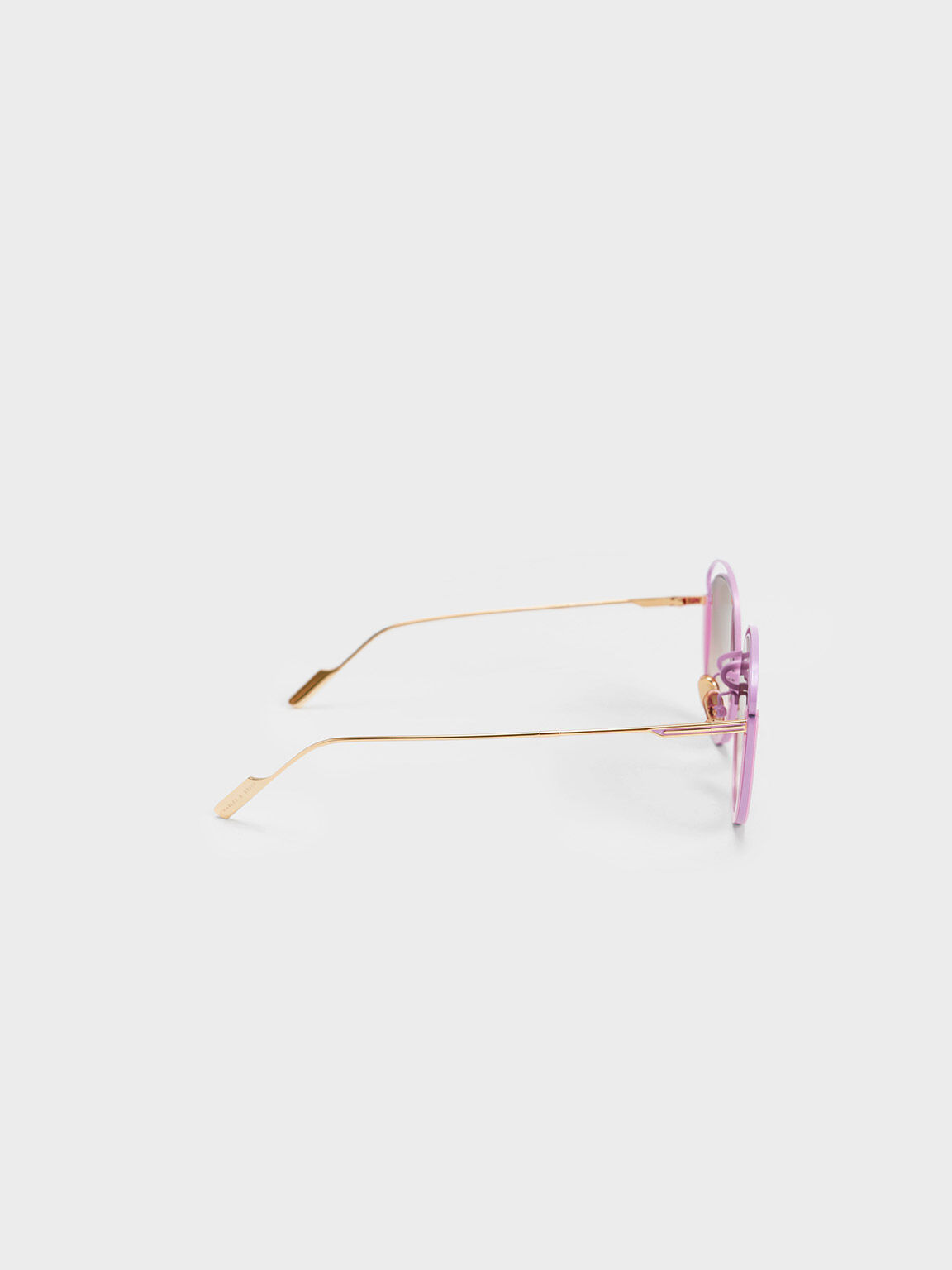 Cut-Out Wireframe Oval Sunglasses, Violet, hi-res
