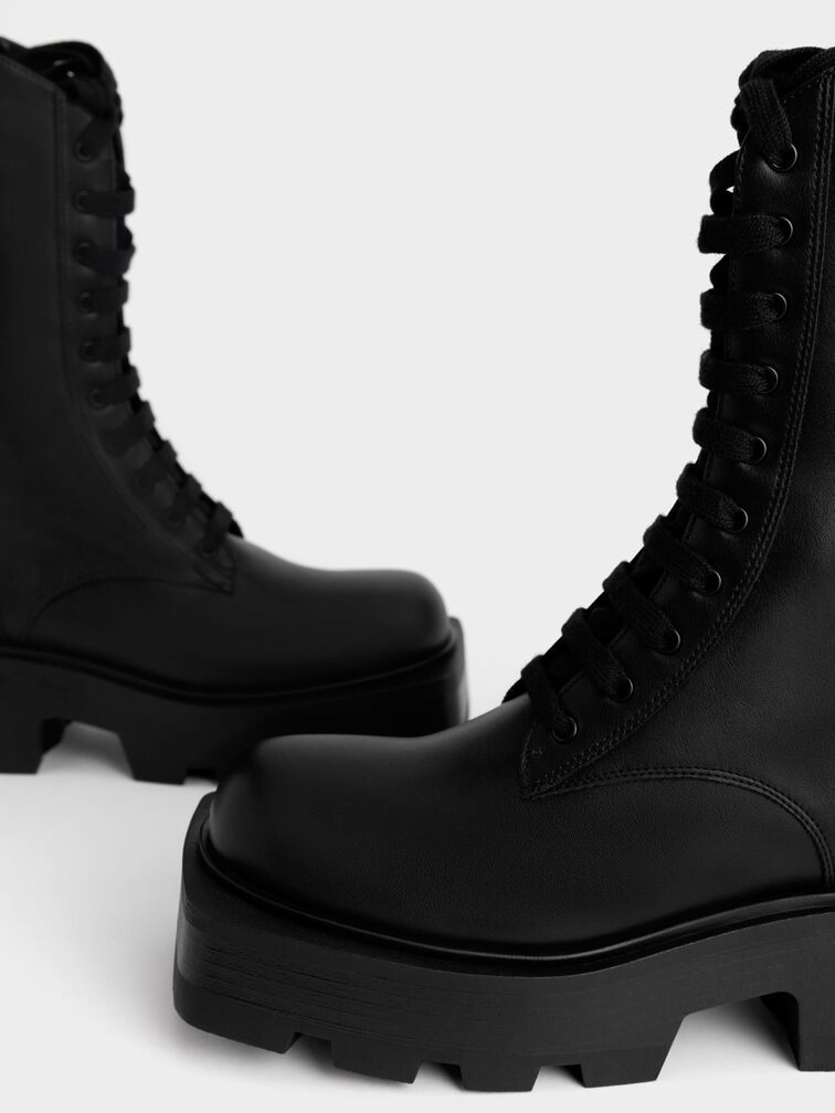 Sabra Lace-Up Ankle Boots, Black, hi-res