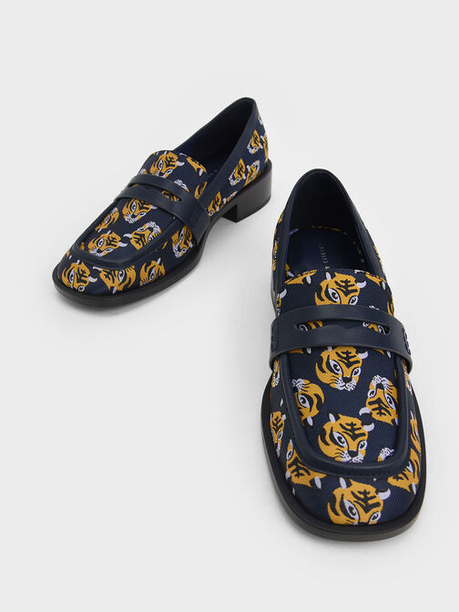 Antonia Penny Loafers, Dark Blue, hi-res