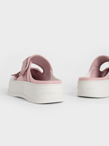 Canvas Velcro Sneaker Mules, Pink, hi-res