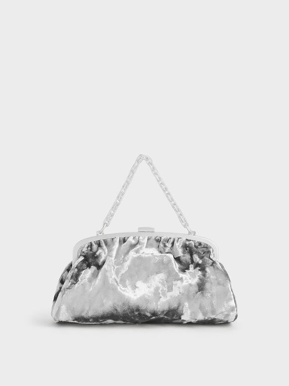 Holiday 2021 Collection: Lorelei Ruched Dumpling Crossbody Bag​, Grey, hi-res