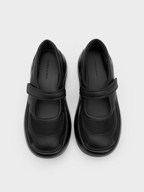圓頭厚底瑪莉珍鞋, 黑色特別款, hi-res