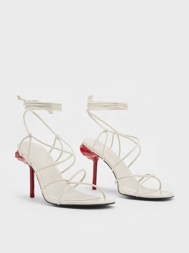 Flor Rose-Heel Strappy Sandals, Chalk, hi-res