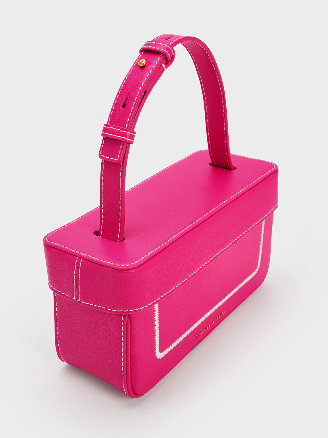 Astra Contrast Trim Boxy Bag, Fuchsia, hi-res