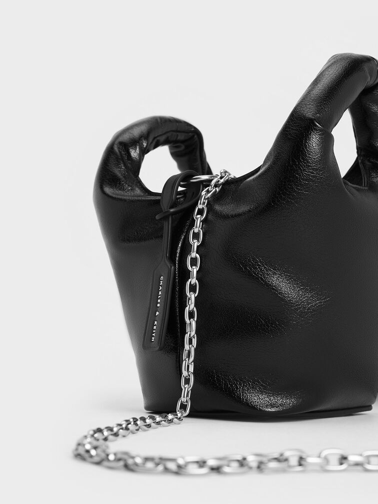 Yama Padded Chain-Handle Bag, Noir, hi-res