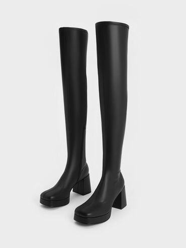 Evie Platform Thigh-High Boots, Black, hi-res