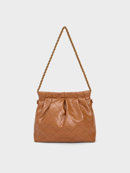 Duo Chain Handle Shoulder Bag, Chocolate, hi-res