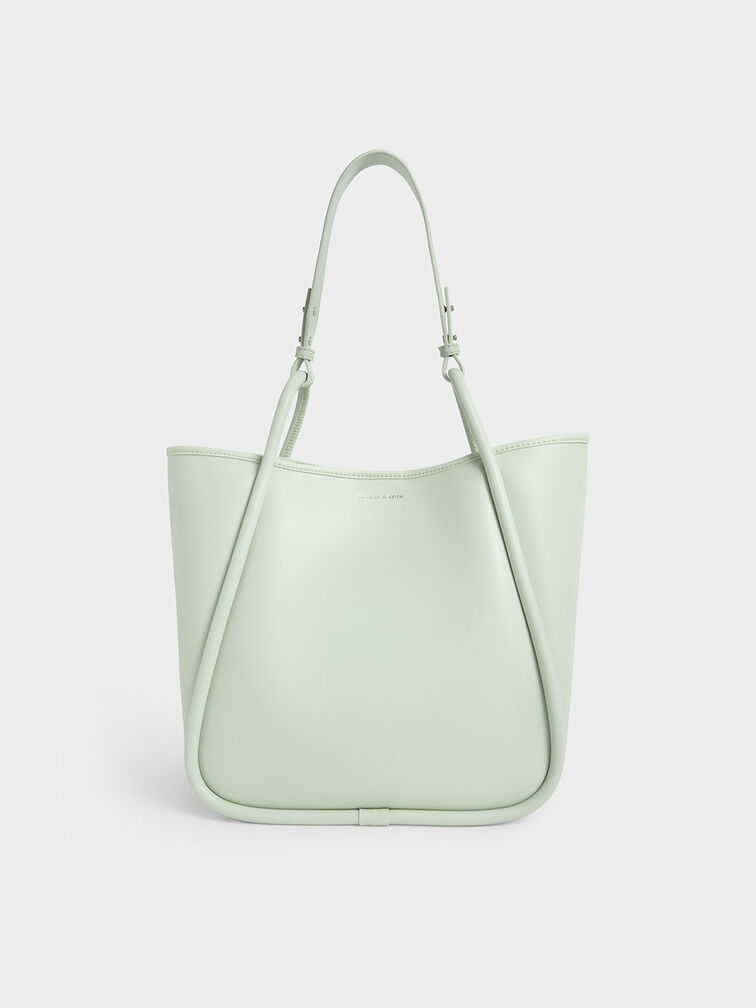 Mango Flap Detail Textured Bag in White