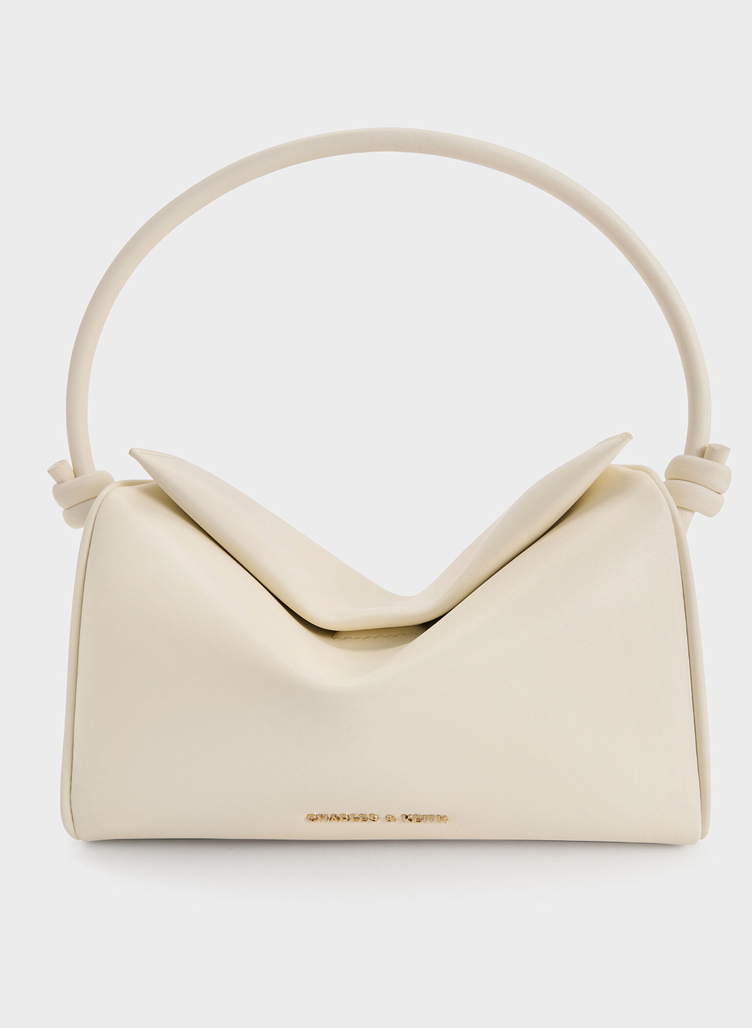 Bolso Sammie en forma cuadrada, asa con nudos, Crema, hi-res