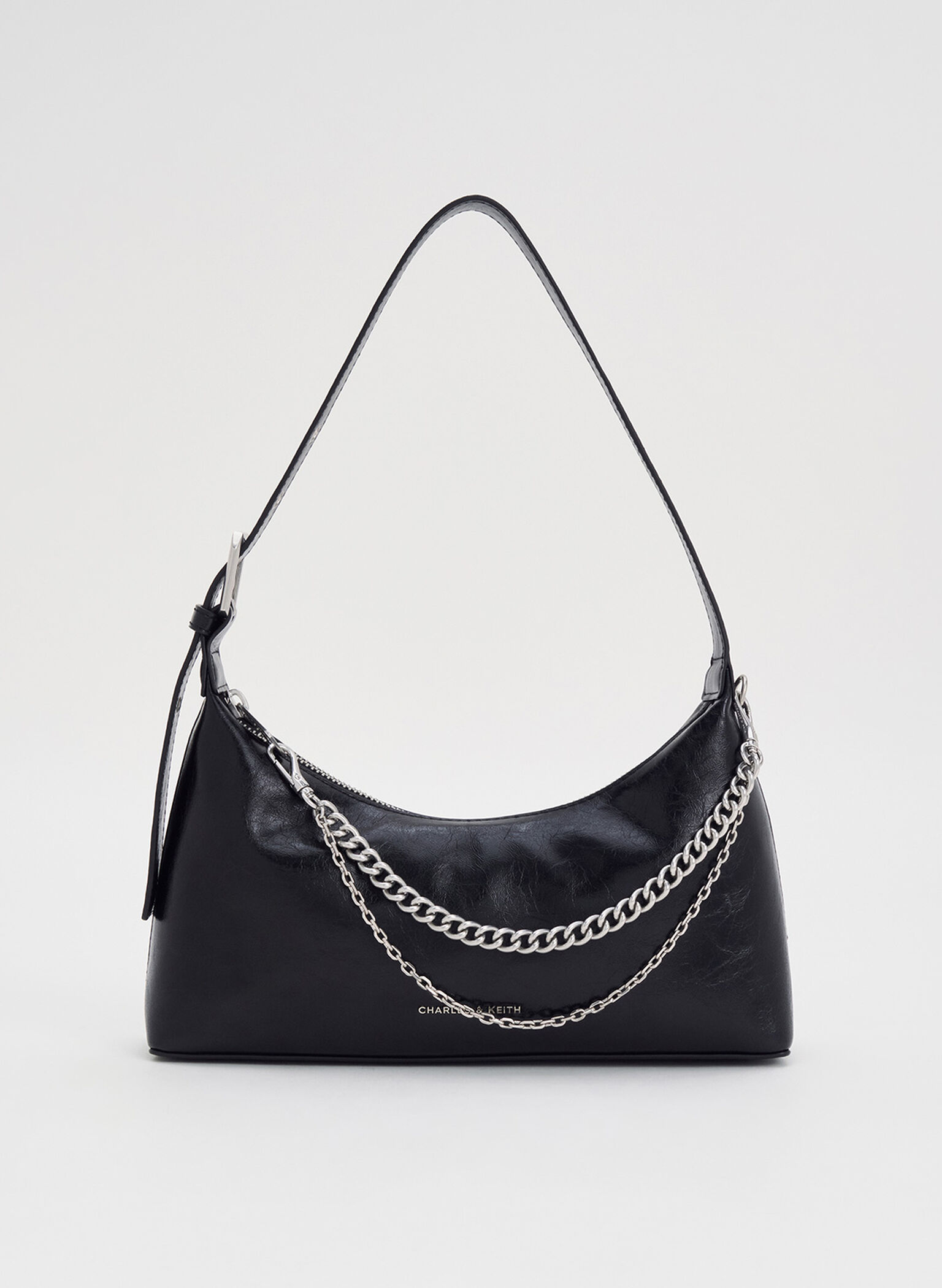 Atwood Chain-Embellished Shoulder Bag, Noir, hi-res