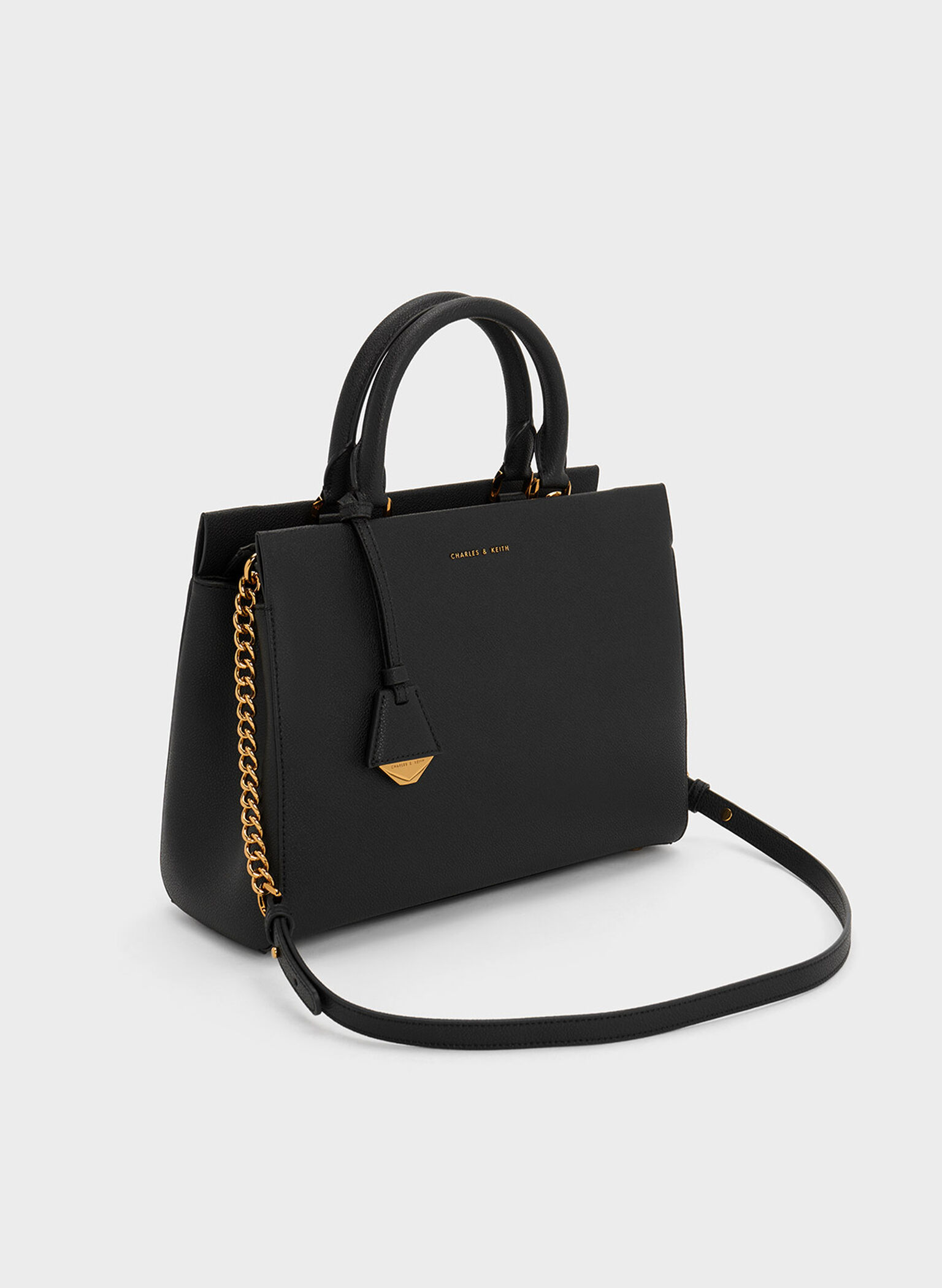 Bolso Mirabelle estructurado con asa superior, Negro, hi-res