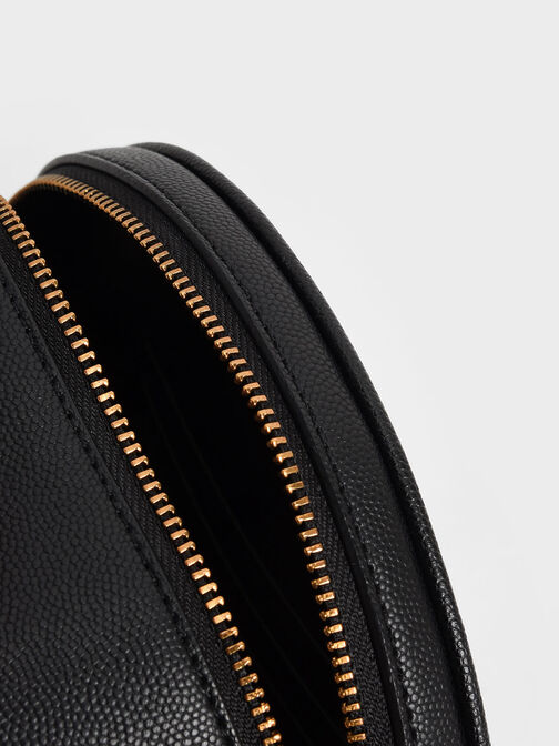 Kwan Quilted Circle Bag, Black, hi-res