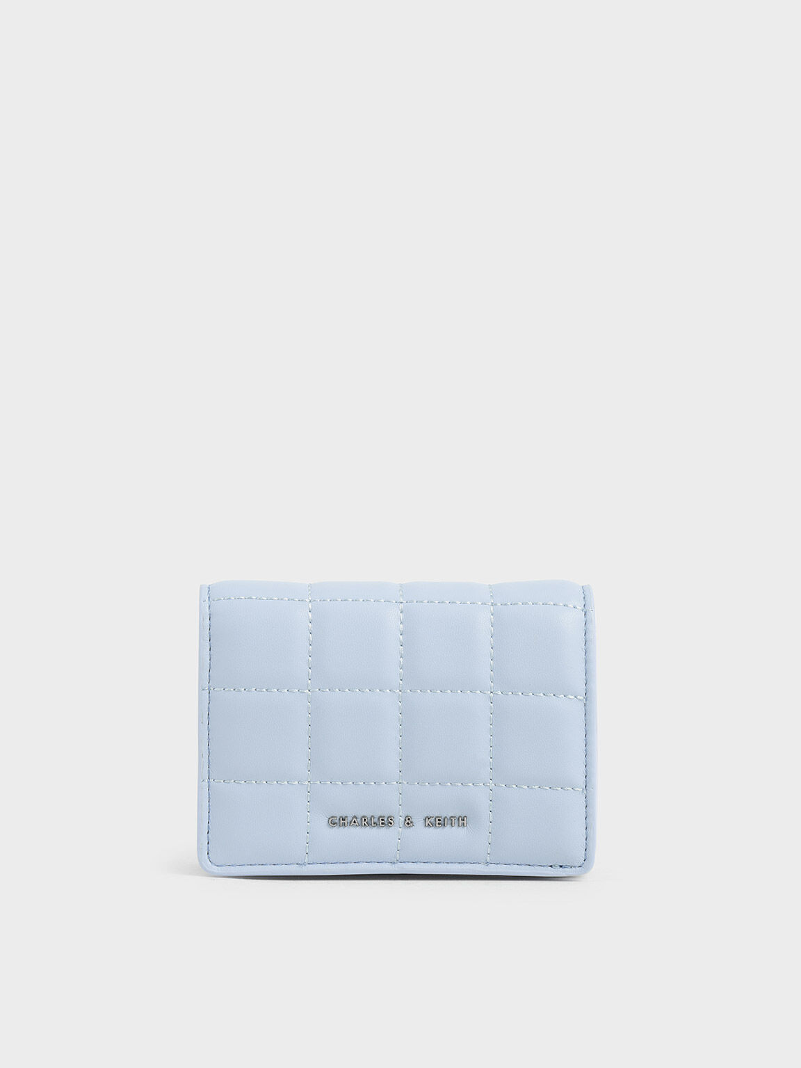 Quilted Mini Wallet, Light Blue, hi-res