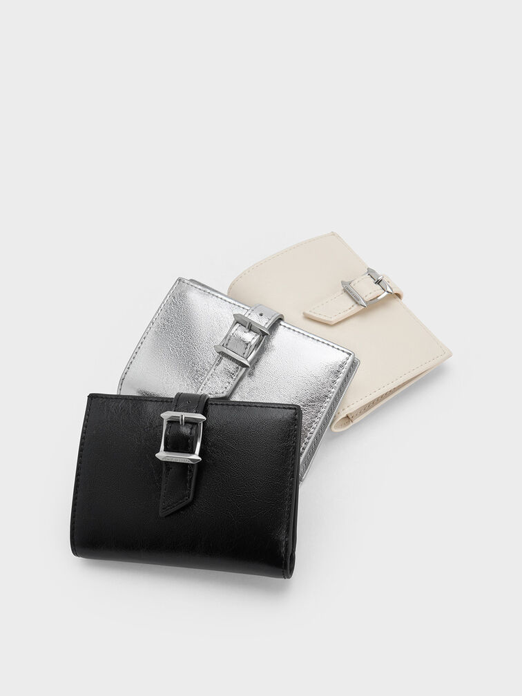 Cartera metalizada Bryna, Plateado, hi-res