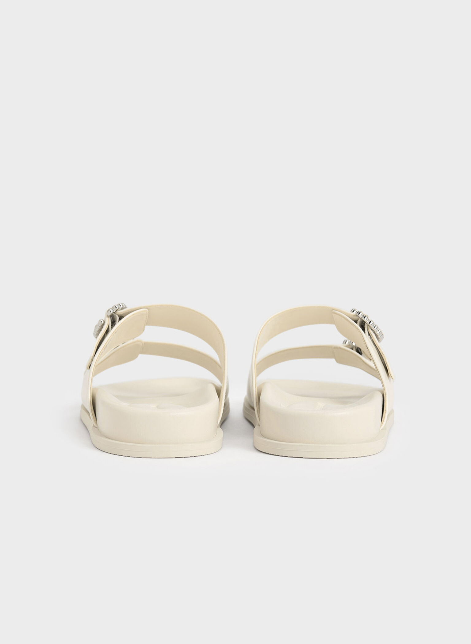 Embellished Buckle Sandals, Chalk, hi-res