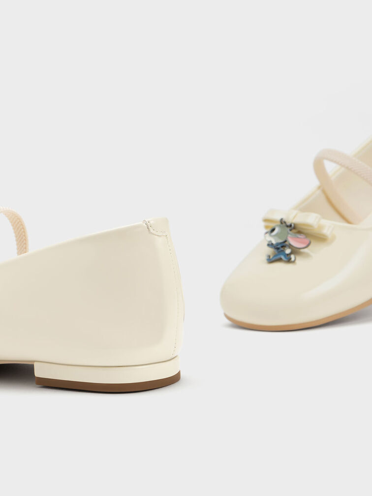 CHARLES & KEITH 迪士尼《優獸大都會》系列：朱迪兒童絨毛芭蕾舞鞋, 石灰白, hi-res