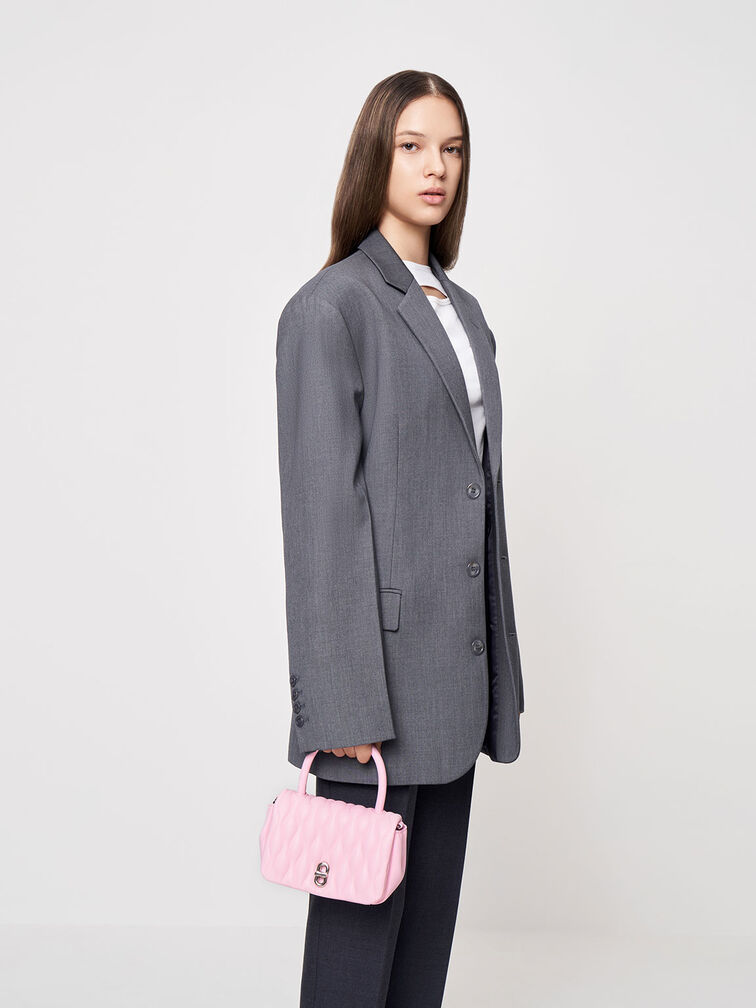 Iva Boxy Top Handle Bag, Pink, hi-res