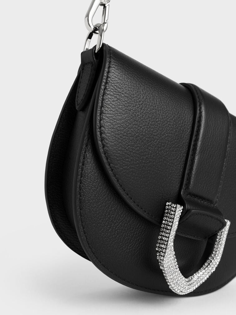 dior saddle bag black leather