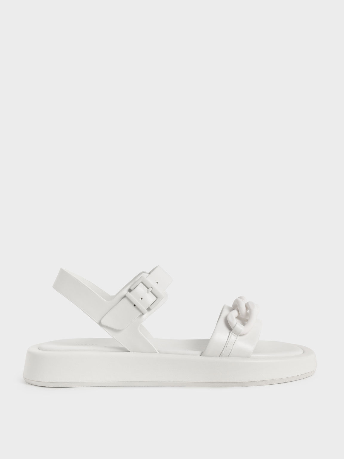 CHARLES & KEITH Faux Leather Sandals, Black at John Lewis & Partners