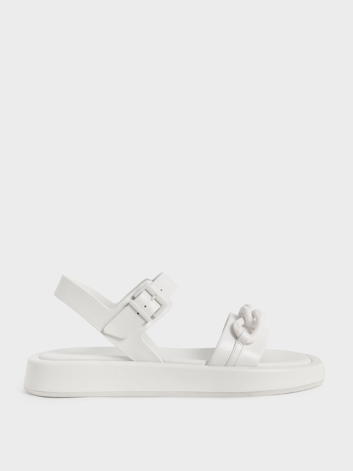 White padded sandals clearance