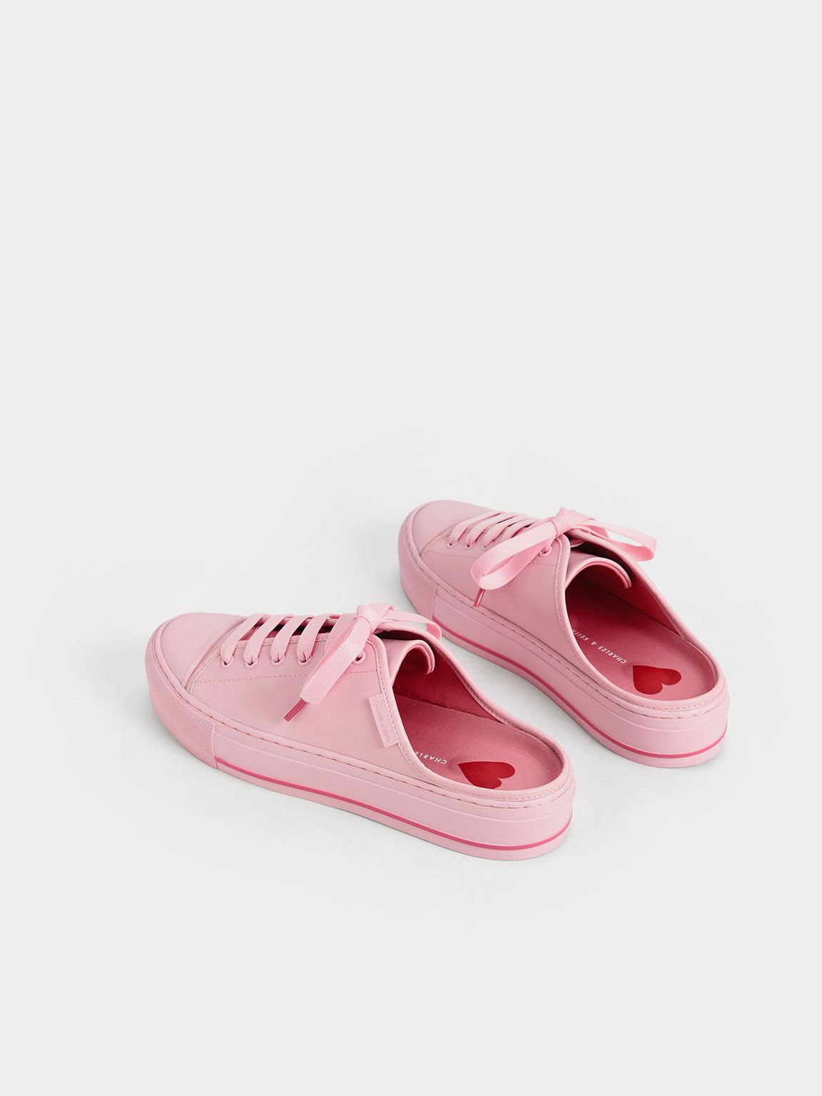 Valentine's Day Collection: Sylar Heart-Motif Sneaker Mules, Light Pink, hi-res