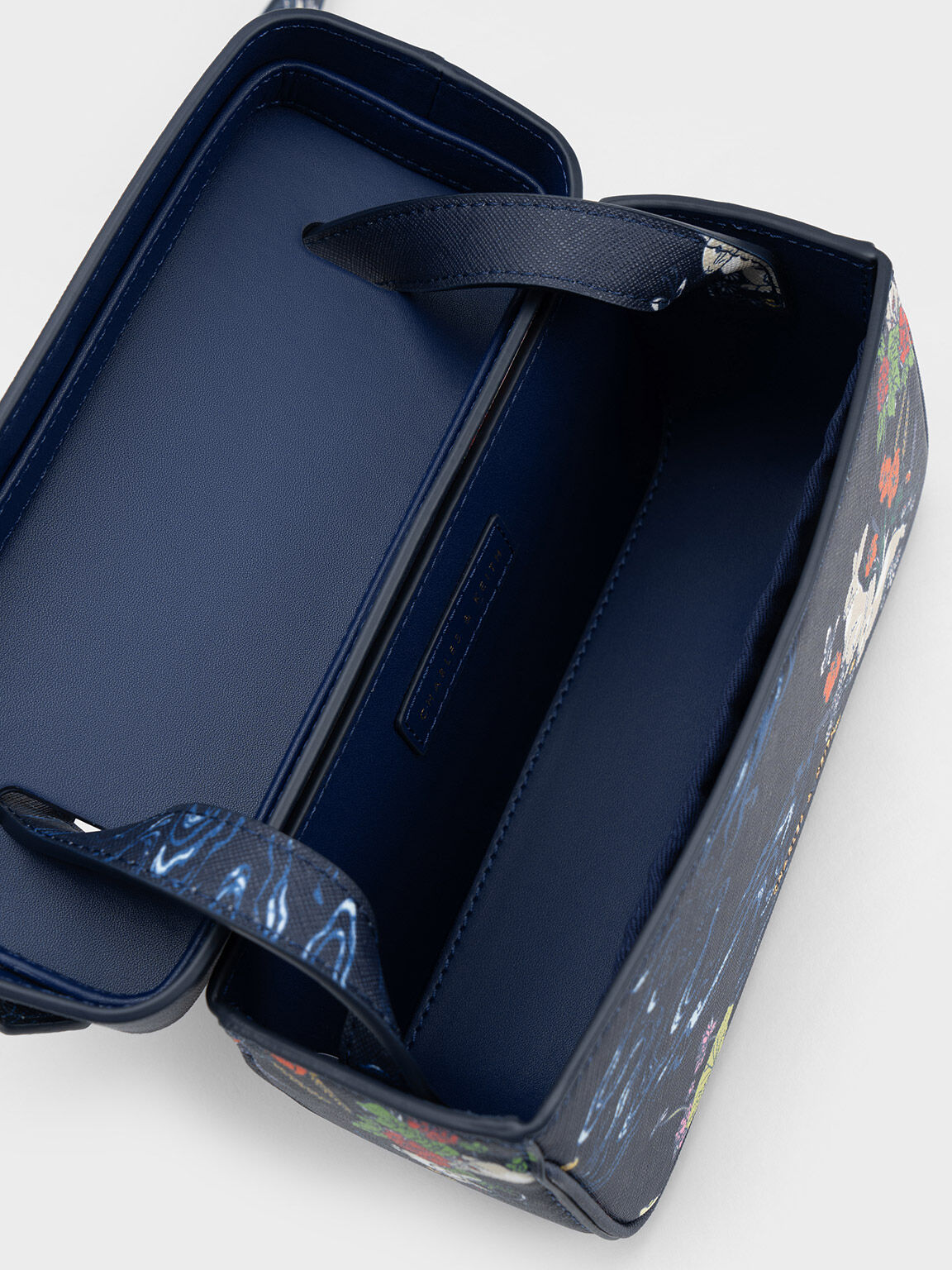 Rabbit Illustrated Boxy Bag, Navy, hi-res