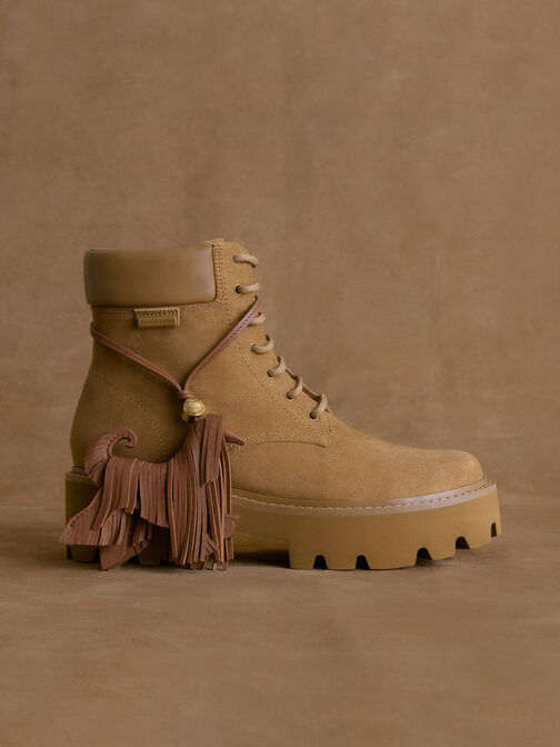 Ripley Ridged-Sole Ankle Boots, Sand, hi-res