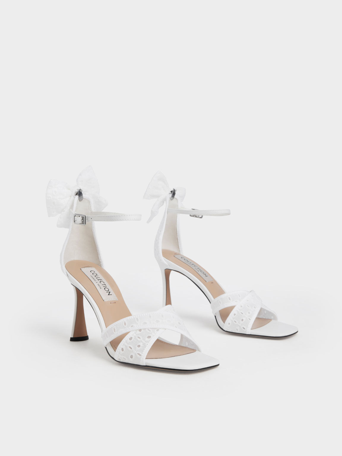 Blythe Broderie Anglaise Leather Sandals, White, hi-res