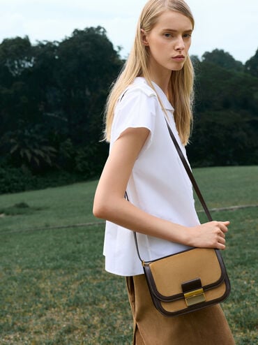 Sac en suède recyclé Charlot, Sahara Sand, hi-res
