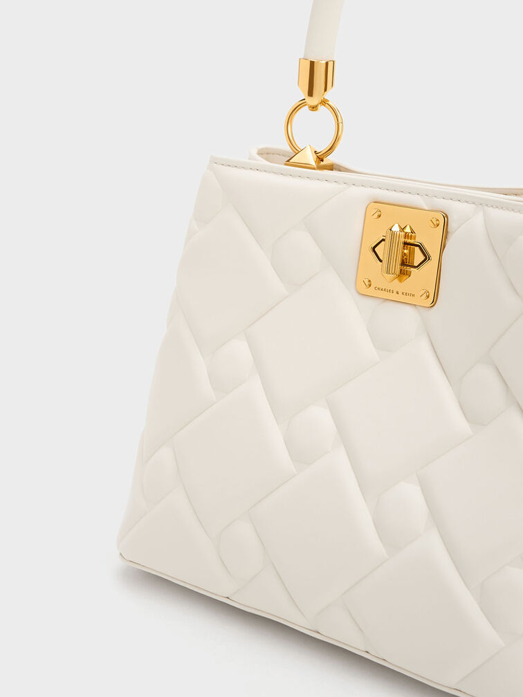 Tillie Quilted Top Handle Bag, Cream, hi-res