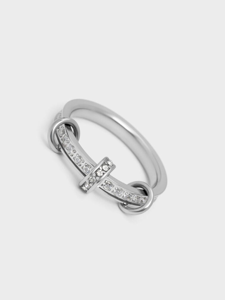 Hermione Crystal Ring, Silver, hi-res