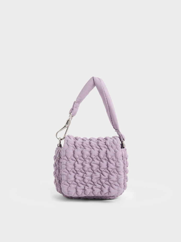 Lilac Nylon Ruched Mini Bag - CHARLES & KEITH US