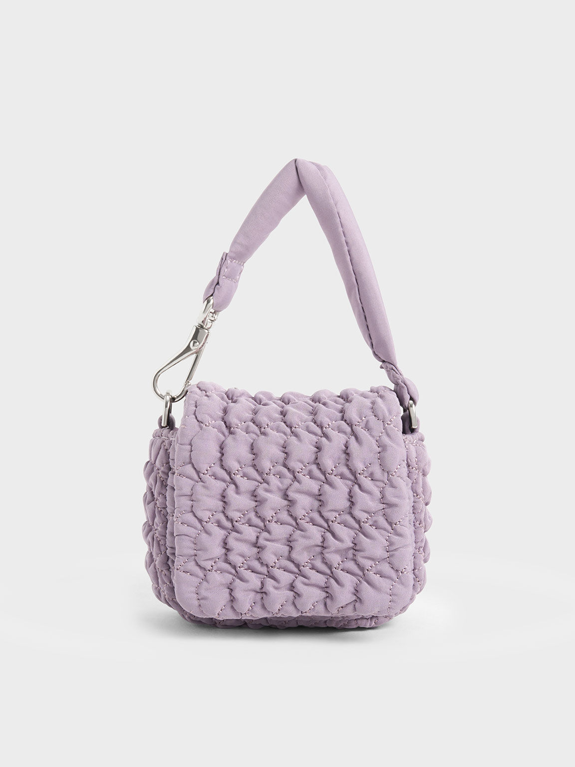 Nylon Ruched Mini Bag, Lilac, hi-res