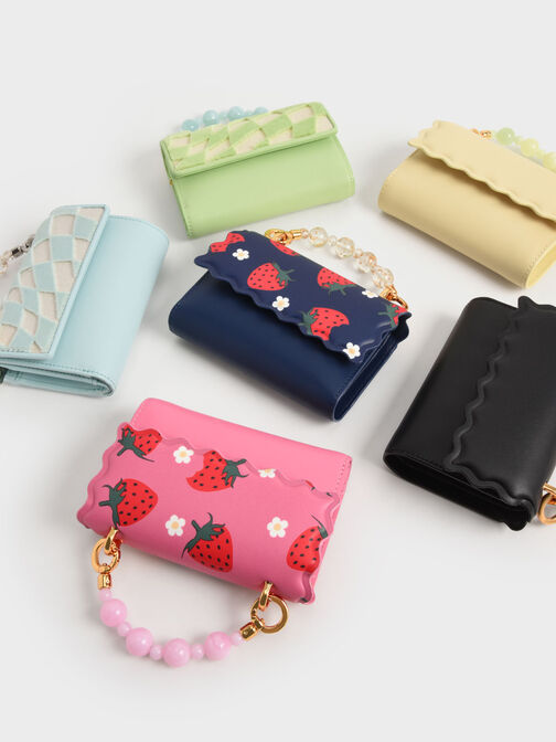 Rowan Bead-Handle Canvas Cut-Out Wallet, Light Blue, hi-res